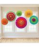 Syga Wheel Paper Fans Multicolour - Pack of 6