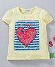 Memory Life Short Sleeves Tee Sequin Flip Love Design - Light Yellow