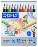Doms Color Pencils With Sharpener Multicolor - 12 Pieces