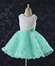 Babyhug Sleeveless Party Frock Pearl Embellishments & Floral Print - Green