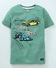 Olio Kids Half Sleeves Tee Car Print - Moss Green