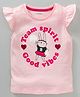 Fox Baby Cap Sleeves Top Bunny Print - Light Pink