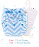 Babyhug Free Size Reusable Cloth Nappies With Insert Chevron - Blue White