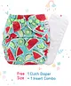 Babyhug Free Size Reusable Cloth Nappies With Insert Watermelon Print - Blue
