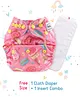 Babyhug Free Size Reusable Cloth Nappies With Insert Cupcakes Print - Pink