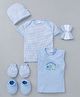 Montaly Clothing Gift Set Animal Print Pack of 9 -  Blue White