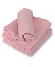 Kassy Pop 6 Layer Muslin Reusable Baby Wash Cloths Pink - Pack of 5
