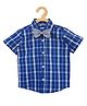 Campana Checked Half Sleeves Bow Shirt - Blue