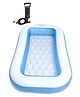 Intex 57403-68612 Rectangular Inflatable Kiddie Swimming Pool With Hand Pump Fun Entertainment Kids Pool - Multicolor