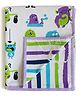 Silverlinen Cotton Reversible Single Blanket Monster Print - White 
