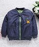 Babyhug Full Sleeves Jacket Mountain Range Patch - Navy Blue