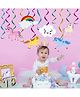 Funcart Unicorn Themed Swirl Decorations 6 Pieces - Multicolour