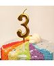 Funcart Numerical Cake Topper Candle Number 3 - Golden
