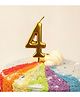 Funcart Numerical Cake Topper Candle Number 4 - Golden