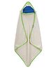 Mi Dulce An'ya Organic Terry Hooded Towel Dino Design - White Green