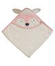 Mi Dulce An'ya Organic Terry Hooded Towel Fox Design - Pink