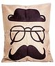 Little Nests Mr Hatty Printed Cushion Cover - Cream & Black