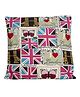 Little Nests Flag Printed Cushion Cover - Multicolour