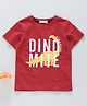 Memory Life Half Sleeves Tee Dino Mite Print - Red