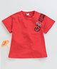 Meng Wa Half Sleeves Tee With Bow Motif - Red