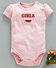 Fox Baby Short Sleeves Onesie Girl Print - Pastel Pink
