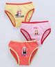 Red Rose Panties Barbie Print Pack of 3 - Orange Yellow & Pink