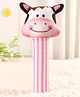 Babyhug Soft Cow Face Rattle Toy for Babies|Squeezy Sound & Easy-to-Hold Grip|Plush Rattle for Sensory Play|Motor Skills & Bonding|Lightweight & Travel Friendly|3+ Months|BIS|Pink&White