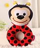 Babyhug Soft Lady Bug Face Rattle Toy Ring for Babies|Squeezy Sound & Easy-to-Hold Grip|Plush Rattle for Sensory Play|Motor Skills & Bonding|Lightweight & Travel Friendly |3+ Months|BIS|Red