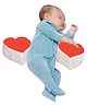 Get It Double Heart Shape Anti Roll Baby Side Pillow - Red