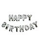 Syga Happy Birthday Foil Balloons Silver - Pack of 16