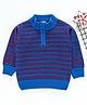 Babyhug Full Sleeves Stripe Sweater - Royal Blue Maroon