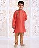 Babyhug Full Sleeves Embroidered Kurta Pyjama Set - Orange