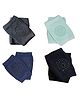 Babymoon AntiSlip Stretchable KneeCap Elbow Safety Protector Set Of 4 - Navy, Turquoise, Black & Grey