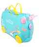 Trunki Una The Unicorn Kids Ride-On Suitcase and Carry-On Luggage With Glittery Stickers - Blue