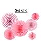 Shopperskart Paper Flower Wall Decoration Pink - Pack of 6