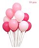 Balloon Junction Pastel Colour Balloons Hot Pink Blush Pink White - 51 Pieces