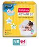 Babyhug Advanced Pant Style Diapers New Born (NB) Size - 64 Pieces, Honeycomb Technology, Cottony Soft Diaper with 3D Leak Guard, Latex & Alcohol Free, Anti-rash & Gentle