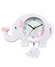 EZ Life Elephant Shaped Wall Clock With Pendulum - Pink