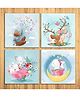 Wens Cute Cartoon Sparkle Laminated Wall Panels Set of 4 - Blue