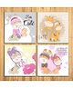 Wens Cute Cartoon Sparkle Laminated Wall Panels Set of 4 - Multicolour