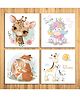 Wens Cute Cartoon Sparkle Laminated Wall Panels Set of 4 - Multicolour