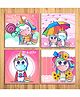 Wens I Love Unicorn Sparkle Laminated Wall Panels Set of 4 - Multicolor