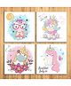 Wens I Love Unicorn Sparkle Laminated Wall Panels Set of 4 - Multicolor