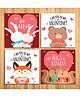 Wens Baby Valentine Sparkle Laminated Wall Panels Set of 4 - Multicolor