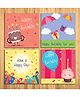 Wens Birthday Wishes Sparkle Laminated Wall Panels Set of 4 - Multicolor