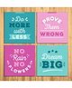 Wens Inspirational Quotes Sparkle Laminated Wall Panels Set of 4 - Multicolor