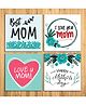Wens Love You Mom Sparkle Laminated Wall Panels Set of 4 - Multicolor