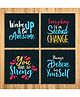 Wens Sparkle Laminated Quotes Print Wall Panels Pack of 4 - Black 
