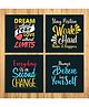 Wens Sparkle Laminated Wall Panels Text Print Pack of 4 - Black