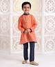 Babyhug Full Sleeves Printed Kurta With Pyjama - Orange